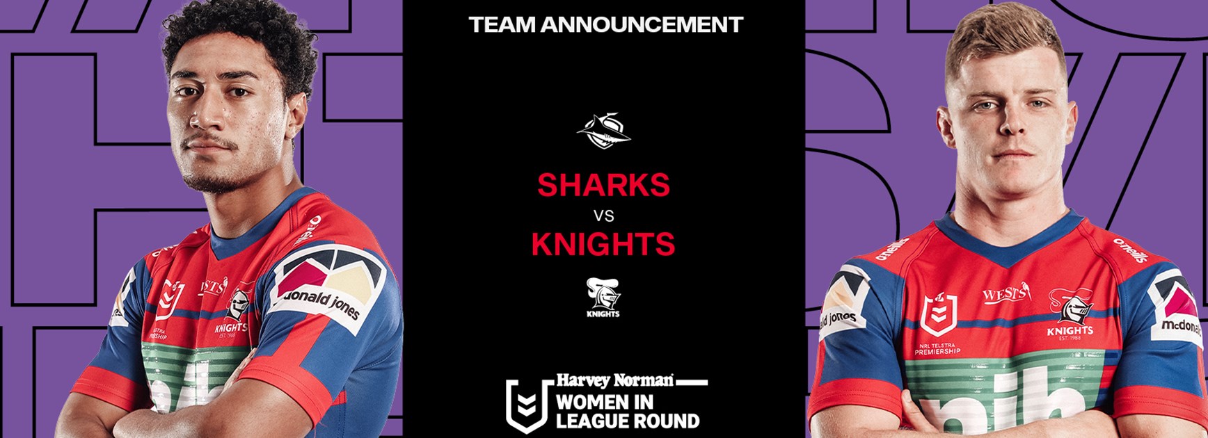 Knights V Sharks Round 22 Nrl Team List Knights [ 630 x 1736 Pixel ]