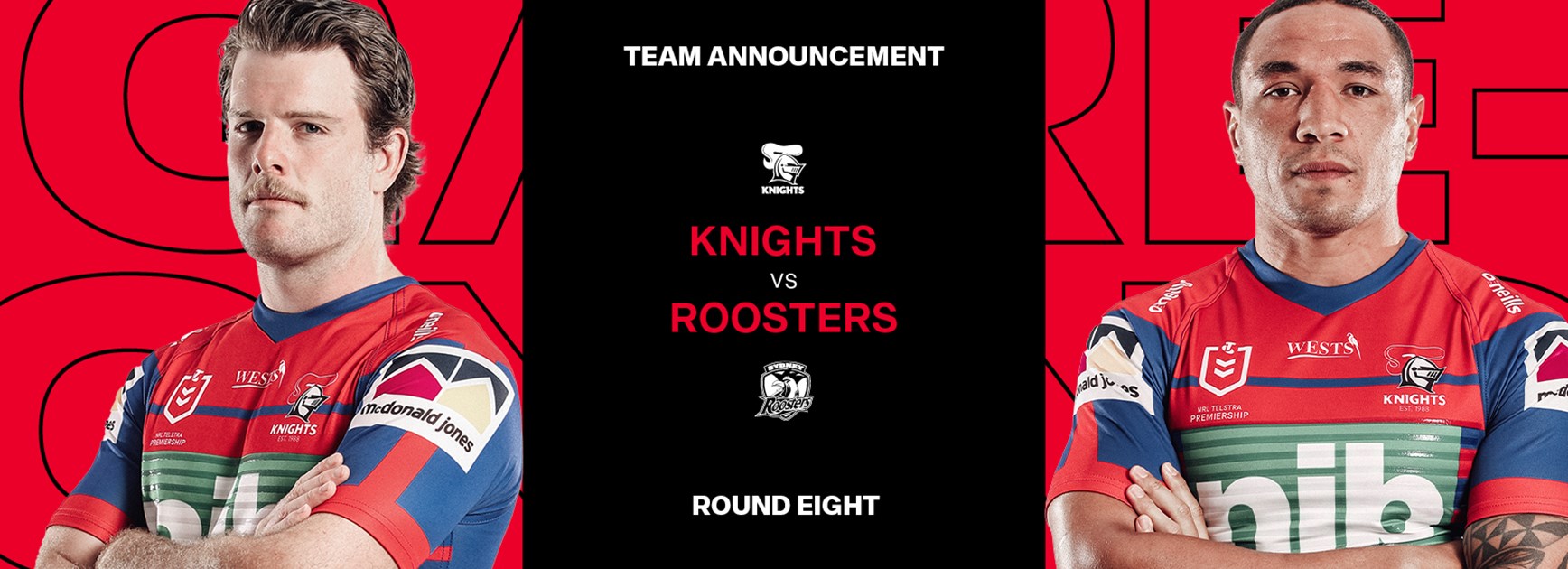 Knights v Roosters Round 8 NRL team list