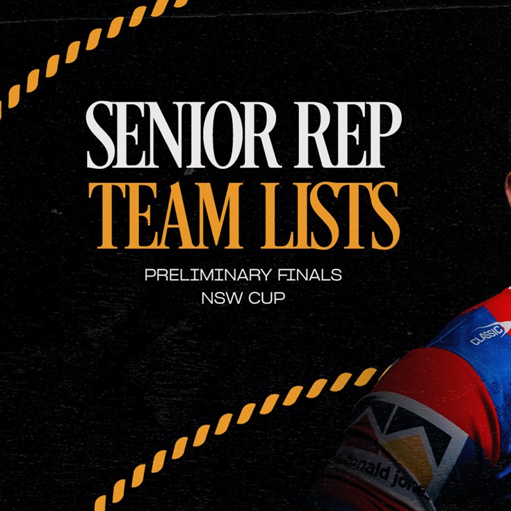 Senior Rep Team Lists | Preliminary Finals
