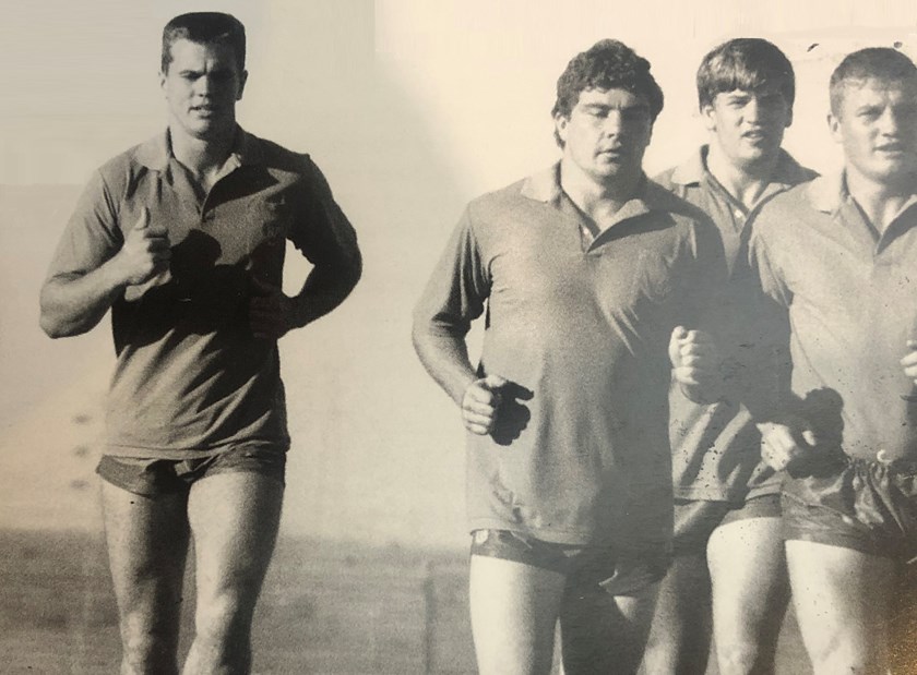 An early training session in 1990 featuring a young Paul Harragon.