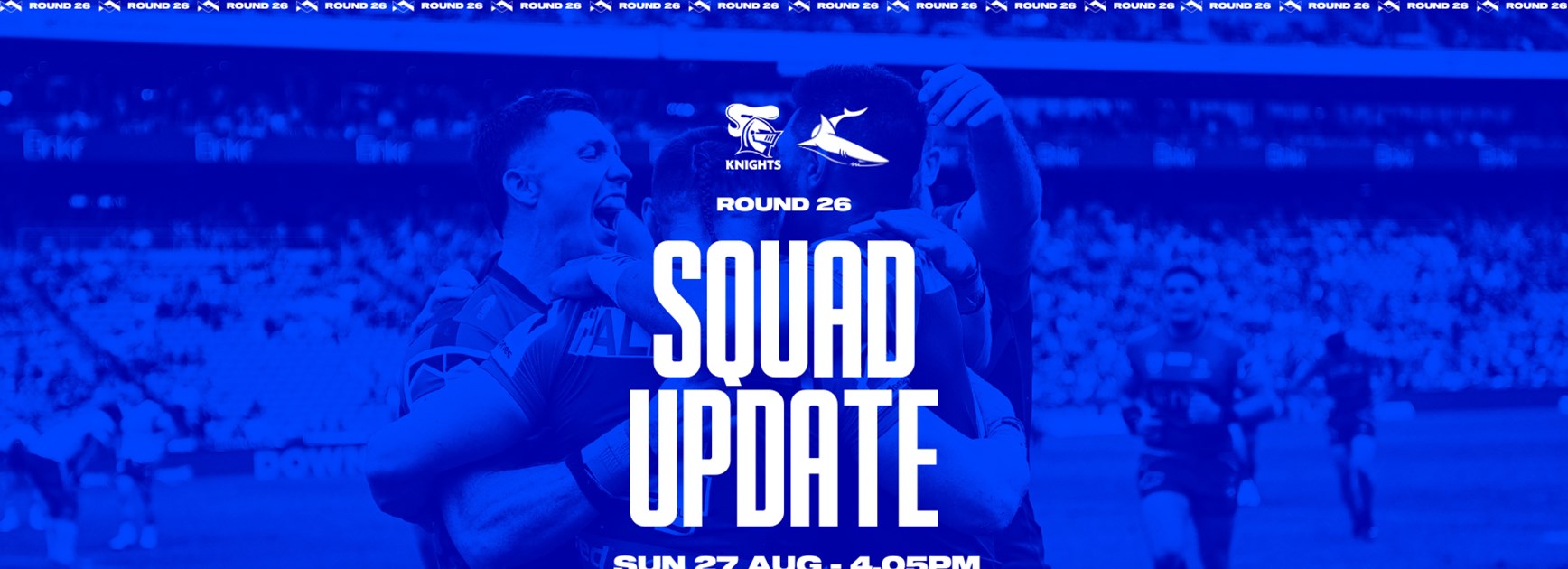 NRL Squad Update: Changes made to play the Sharks