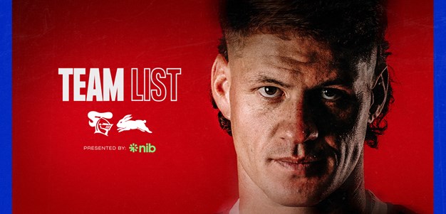 NRL Team List | Round 9 vs Rabbitohs