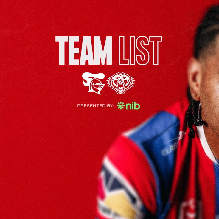 NRL Team List | Round 6 vs Tigers