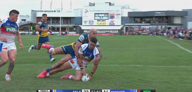 Clifford places a kick perfectly for Tuala