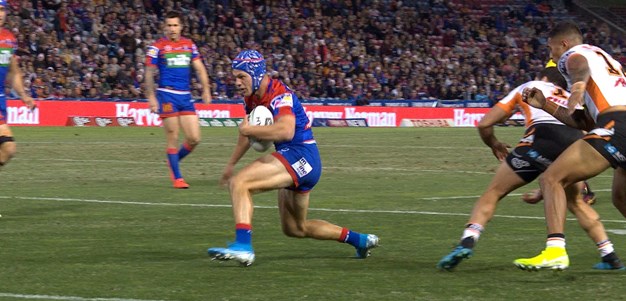 Watch: Ponga steps three for sizzling try