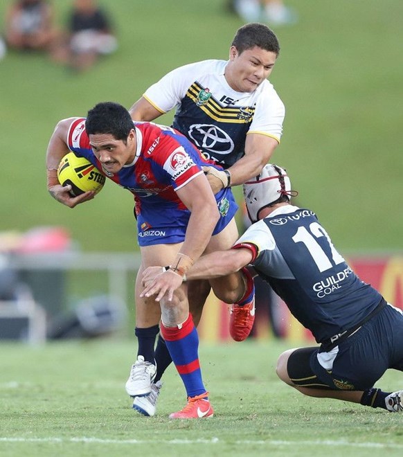NYC Newcastle Knights v NQ Cowboys at Townsville. 07/04/2014. Photo: Michael Chambers for Melba Studios.