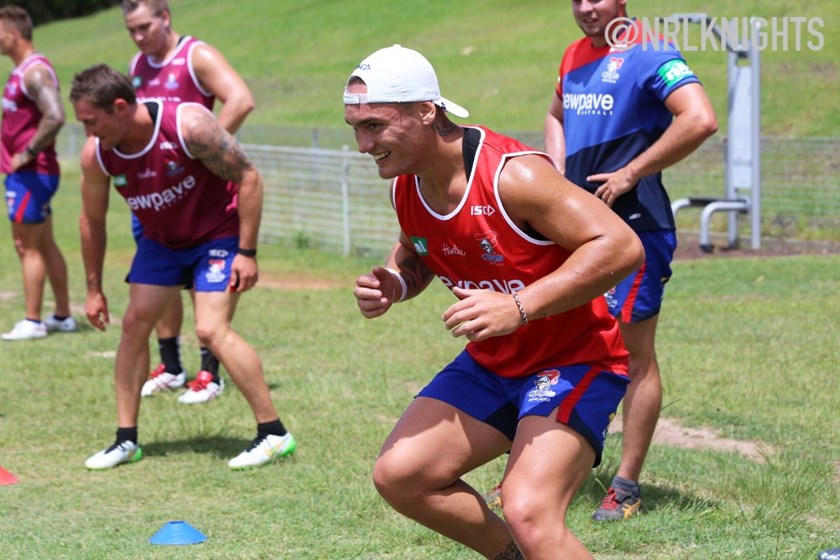 Danny Levi sees the funny side of things as he sweats it out on an agility exercise.