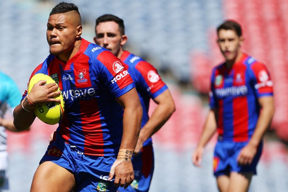Competition - NYC Premiership Round - Round 03 Teams - Newcastle Knights V Canberra Raiders - 19th of March 2016 Venue - Hunter Stadium, Broadmeadow, Newcastle NSW Photographer - Paul Barkley