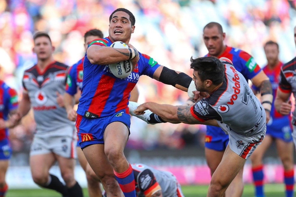 Competition - NRL Premiership Round. Round - Round 14. Teams - Newcastle Knights v New Zealand Warriors. Date - 11th of June 2016. Venue - Hunter Stadium, Broadmeadow NSW. Photographer - Paul Barkley.