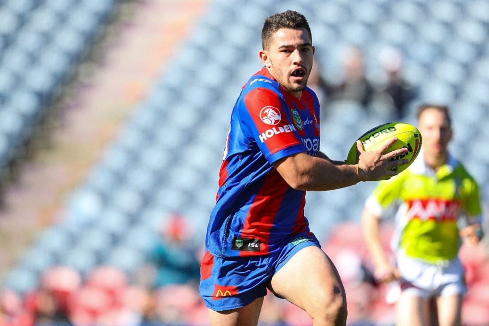Competition - Intrust Super Premiership. Round - Round 16. Teams - Newcastle Knights v St George Dragons. Date - 25th of June 2016. Venue - Hunter Stadium, Broadmeadow NSW. Photographer - Paul Barkley. 