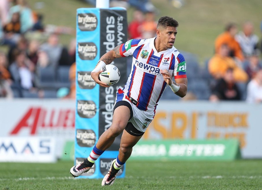 Competition - NRL.Round - 11.Teams - Wests Tigers V Newcastle Knights.Date - 21st of May 2016.Venue - Campbelltown Stadium.Photographer - Robb Cox.