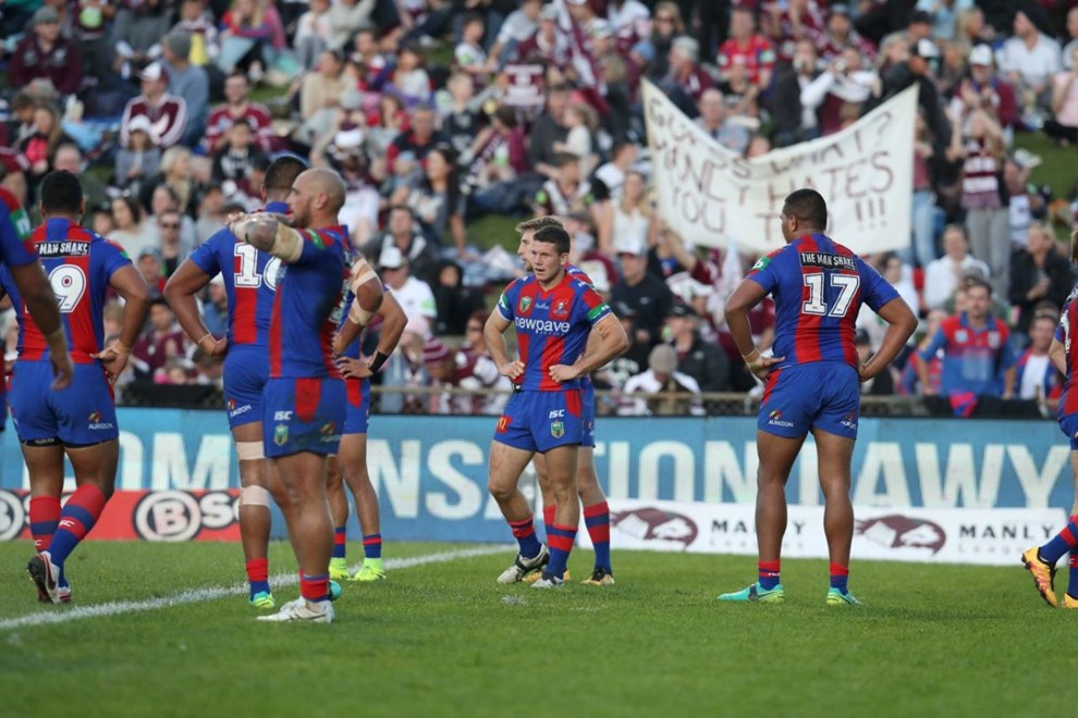 Competition - NRL Premiership.Date  -   July 31st 2016.Teams - Manly Sea Eagles v Newcastle Knights.at - Brookvale Oval, SydneyPic Grant Trouville @ NRL Photos.