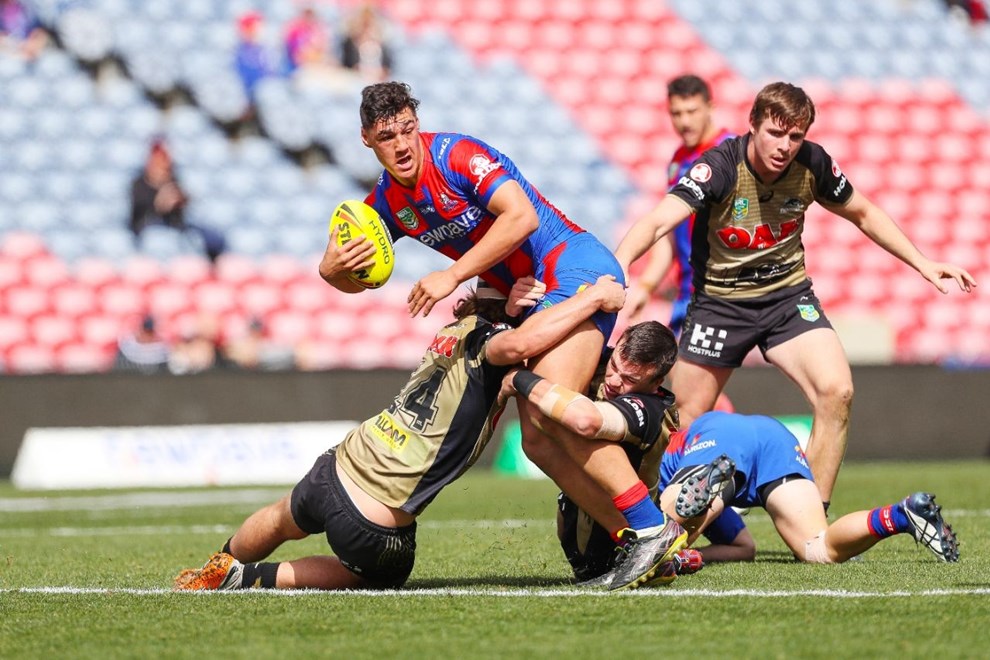 Competition - NYC Premiership Round. Round - Round 23. Teams - Newcastle Knights v Penrith Panthers. Date - 14th of August 2016. Venue - Hunter Stadium, Broadmeadow, NSW. Photographer - Paul Barkley.