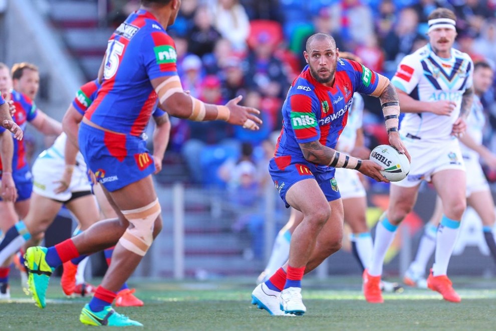 Competition - NRL Premiership Round. Round - Round 24. Teams - Newcastle Knights v Gold Coast Titans. Date - 20th of August 2016. Venue - Hunter Stadium, Broadmeadow, NSW. Photographer - Paul Barkley.